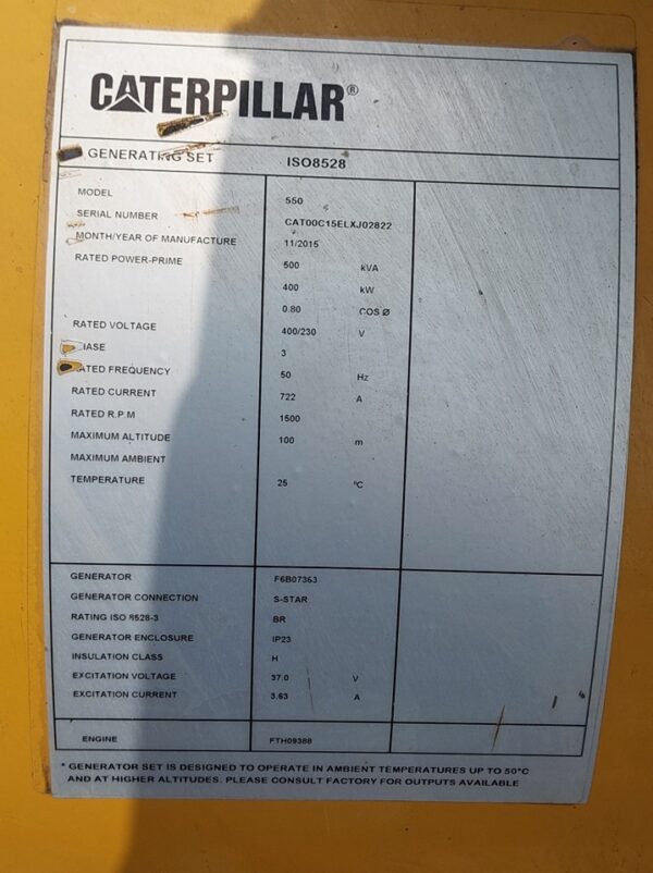 Caterpillar 550 Generating Set - Image 5